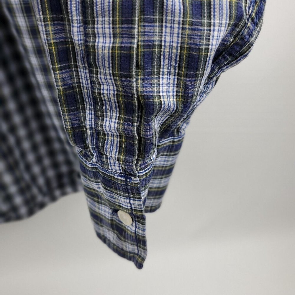Aeropostale Authentic Fit Plaid Long Sleeve Button Down Shirt Men Small Blue - Picture 5 of 6